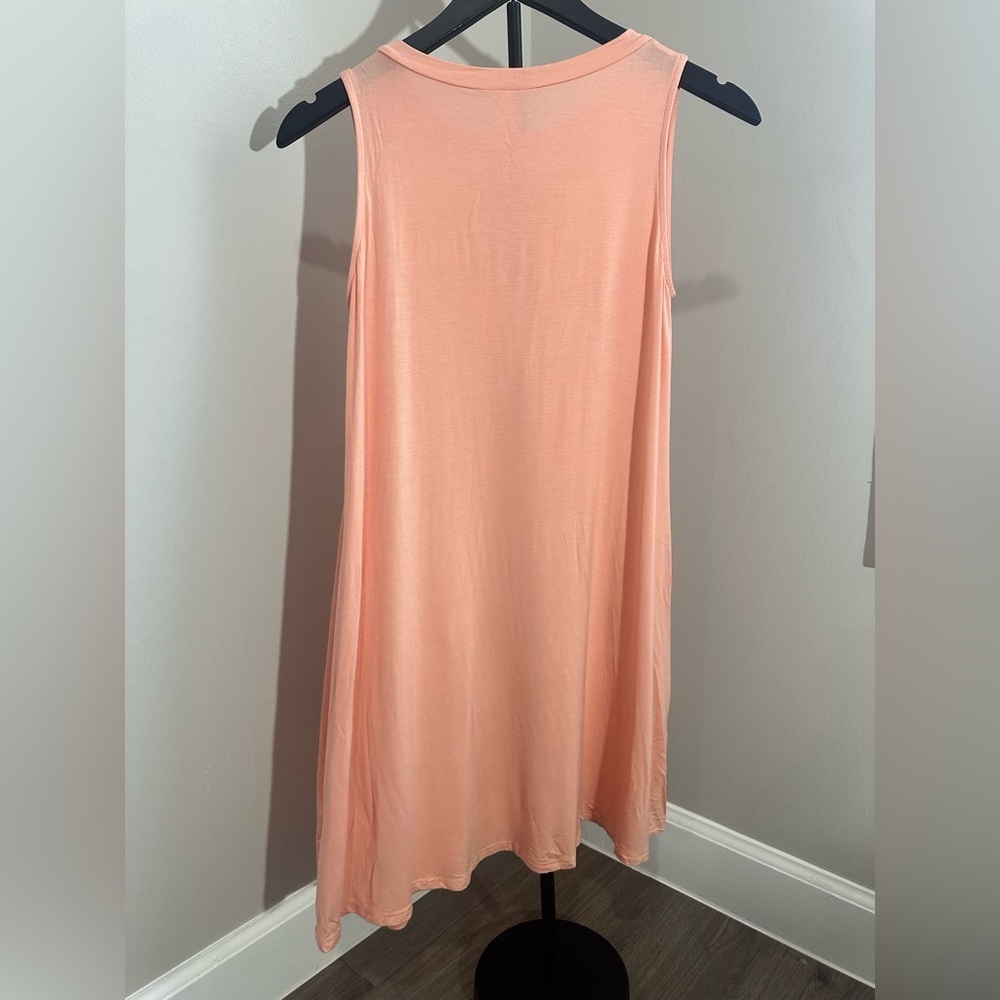 mittoshop Sleeveless Peach Tank Dress Bamboo Swing Dress Kentucky Derby Dress - Picture 10 of 15